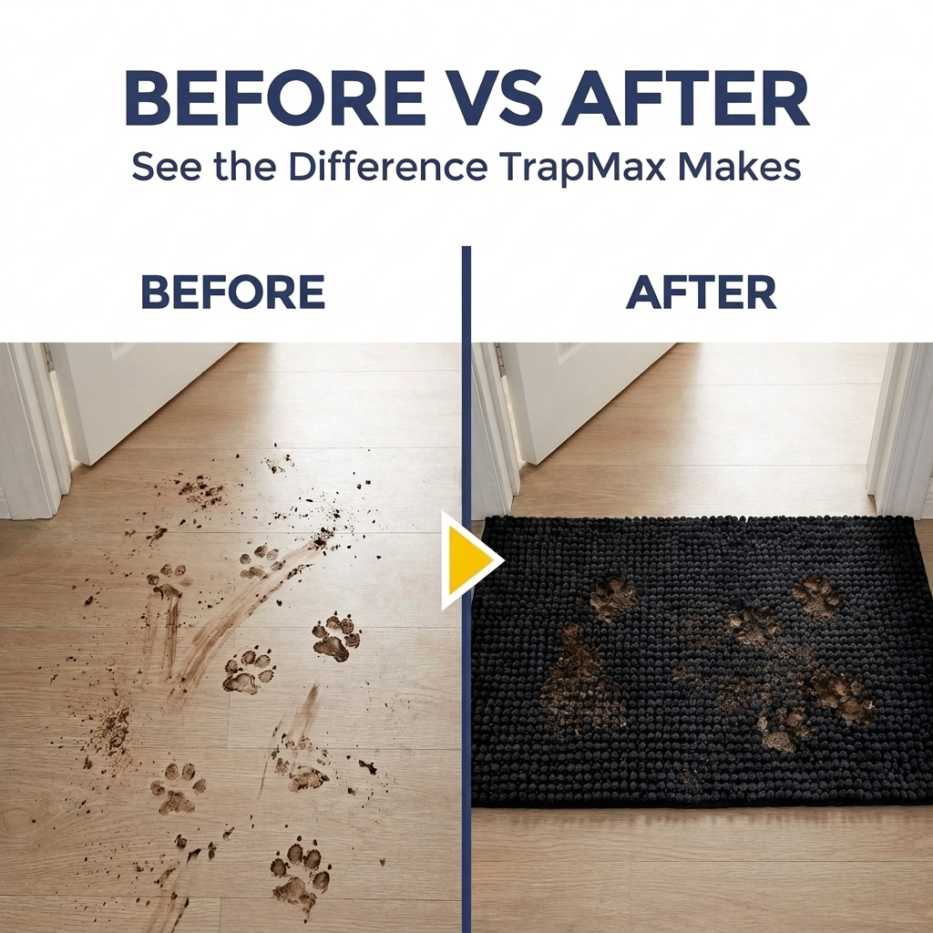 Muddymats® T.Max Dog Door Mat for Muddy Paws – Dirt-Trapping Chenille Entryway Muddy Carpet®, Super Water Absorbent Microfiber, Quick Dry, Slip Resistant Washable Indoor Mat