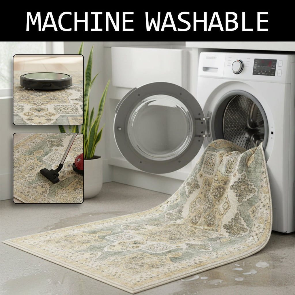 Muddy Carpet Monarch Washable Area Rugs for Living Room, Bedroom & Dining Room – Modern Soft Low Pile Non Slip Carpet – Pet Friendly Waterproof Foldable Rugs for Home