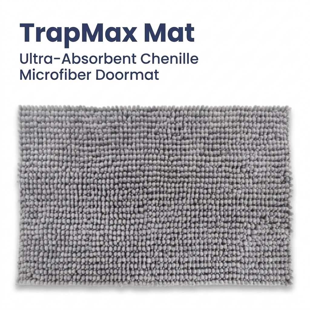 Muddymats® T.Max Dog Door Mat for Muddy Paws – Dirt-Trapping Chenille Entryway Muddy Carpet®, Super Water Absorbent Microfiber, Quick Dry, Slip Resistant Washable Indoor Mat