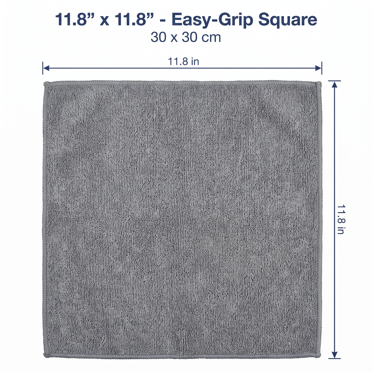Muddymats® Kitchen Towels 3 Pack - Super Absorbent Microfiber Dish Cloths, Quick Dry Soft Cleaning Towels for Dishes, Counters and Spills, Machine Washable, Grey 11.8" x 11.8"