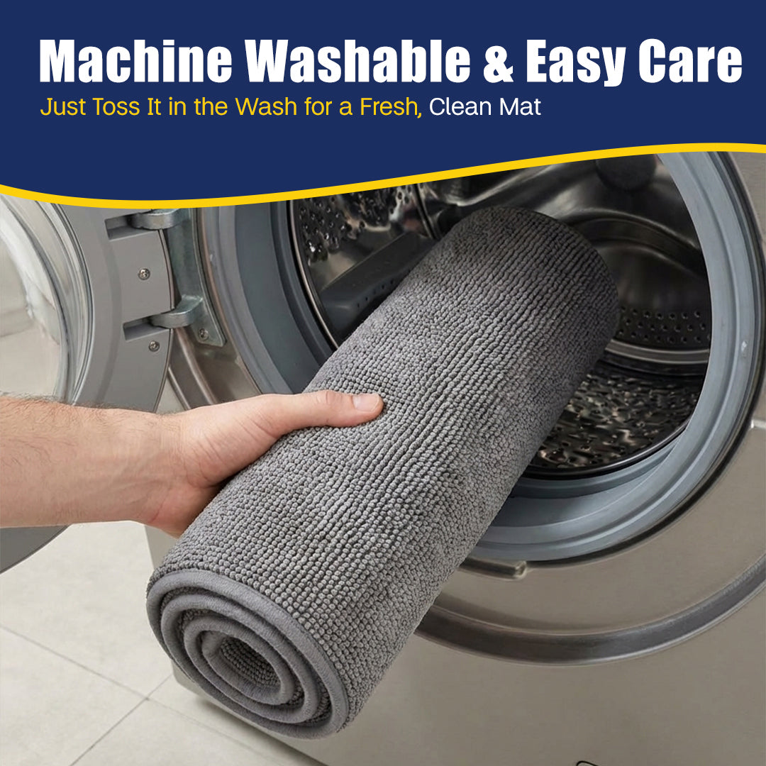 Muddymats® CloudStep Bathroom Rugs, Non Slip Bath Mats for Bathroom, Super Absorbent Memory Foam Chenille, Quick Dry Machine Washable Thick Toilet Rug for Shower Tub and Floor