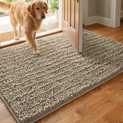 Muddymats® MudMax Dog Door Mat for Muddy Paws – Ultra Water Absorbing Mat Chenille Muddy Carpet® Soaks 5X Water, Microfiber Quick Dry, Slip Resistant Machine Washable Indoor Mat
