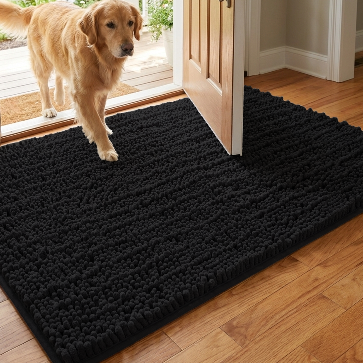 Muddymats® MudMax Dog Door Mat for Muddy Paws – Ultra Water Absorbing Mat Chenille Muddy Carpet® Soaks 5X Water, Microfiber Quick Dry, Slip Resistant Machine Washable Indoor Mat