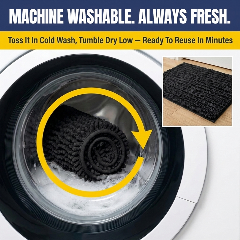 Muddymats® MudMax Dog Door Mat for Muddy Paws – Ultra Water Absorbing Mat Chenille Muddy Carpet® Soaks 5X Water, Microfiber Quick Dry, Slip Resistant Machine Washable Indoor Mat