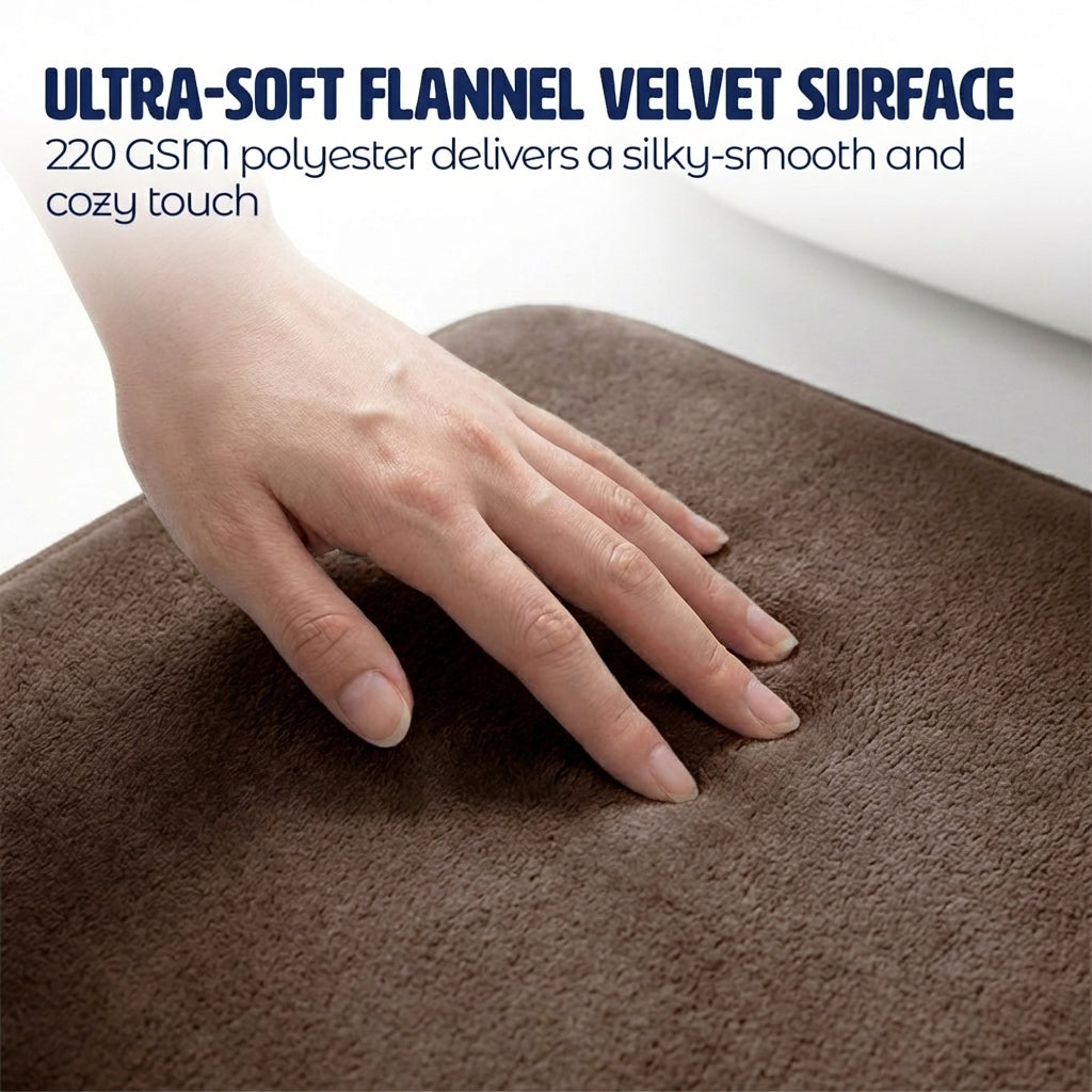 Muddymats® Memory Foam Bath Mat – Velvet Soft Non Slip Bathroom Rugs, Thick Absorbent Bath Rugs, Washable Bath Mat for Bathroom Floor and Shower