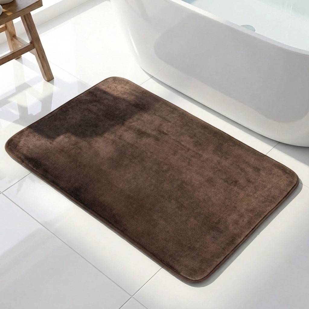 Muddymats® Memory Foam Bath Mat – Velvet Soft Non Slip Bathroom Rugs, Thick Absorbent Bath Rugs, Washable Bath Mat for Bathroom Floor and Shower