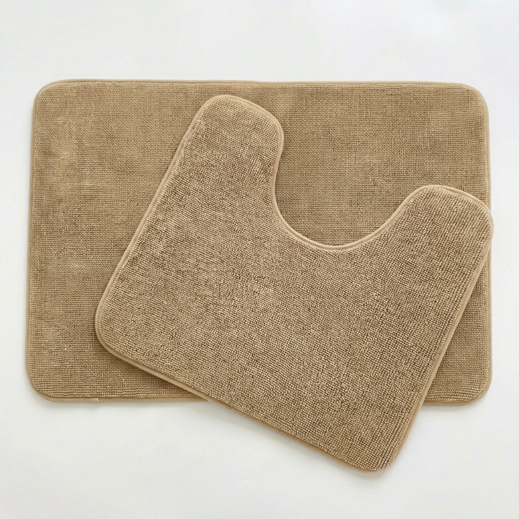 Muddymats® CloudStep Bathroom Rugs 2 Piece Set, Non Slip Bath Mats for Bathroom, Absorbent Memory Foam Chenille, Machine Washable Quick Dry Toilet Rug Set, 20"x30" + 20"x20" U-Shaped