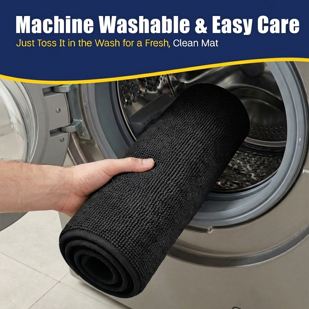 Muddymats® CloudStep Bathroom Rugs, Non Slip Bath Mats for Bathroom, Super Absorbent Memory Foam Chenille, Quick Dry Machine Washable Thick Toilet Rug for Shower Tub and Floor