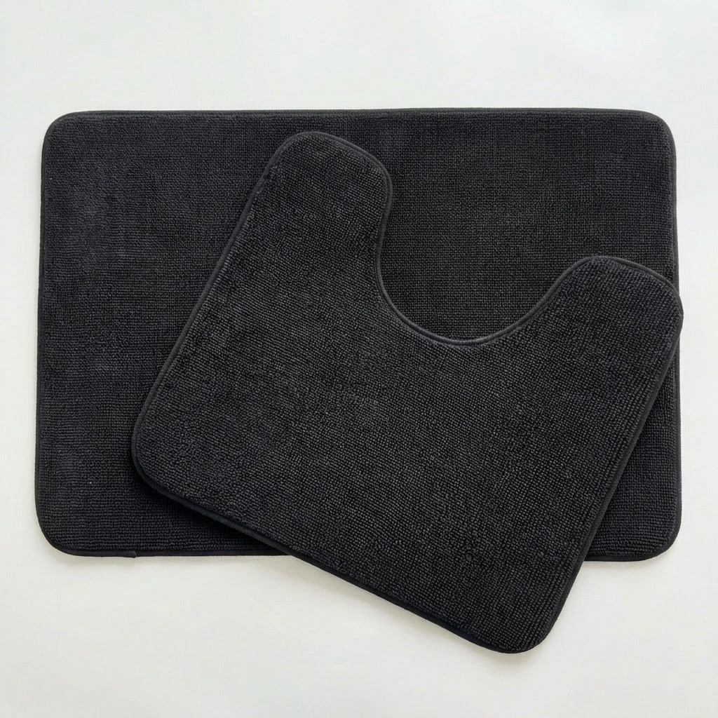 Muddymats® CloudStep Bathroom Rugs 2 Piece Set, Non Slip Bath Mats for Bathroom, Absorbent Memory Foam Chenille, Machine Washable Quick Dry Toilet Rug Set, 20"x30" + 20"x20" U-Shaped