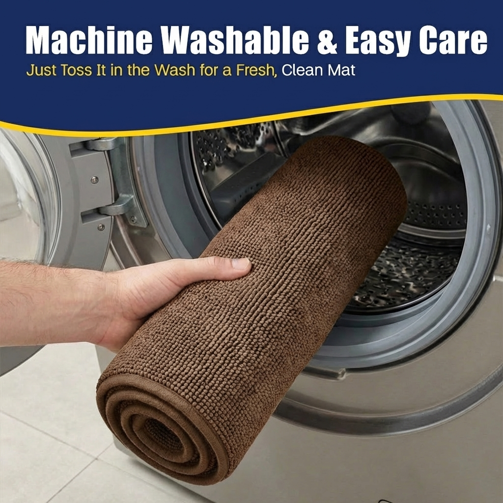Muddymats® CloudStep Bathroom Rugs 2 Piece Set, Non Slip Bath Mats for Bathroom, Absorbent Memory Foam Chenille, Machine Washable Quick Dry Toilet Rug Set, 20"x30" + 20"x20" U-Shaped