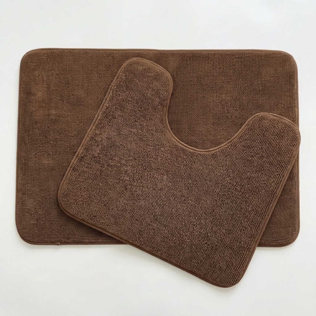 Muddymats® CloudStep Bathroom Rugs 2 Piece Set, Non Slip Bath Mats for Bathroom, Absorbent Memory Foam Chenille, Machine Washable Quick Dry Toilet Rug Set, 20"x30" + 20"x20" U-Shaped