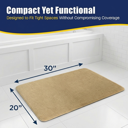 Muddymats® CloudStep Bathroom Rugs, Non Slip Bath Mats for Bathroom, Super Absorbent Memory Foam Chenille, Quick Dry Machine Washable Thick Toilet Rug for Shower Tub and Floor