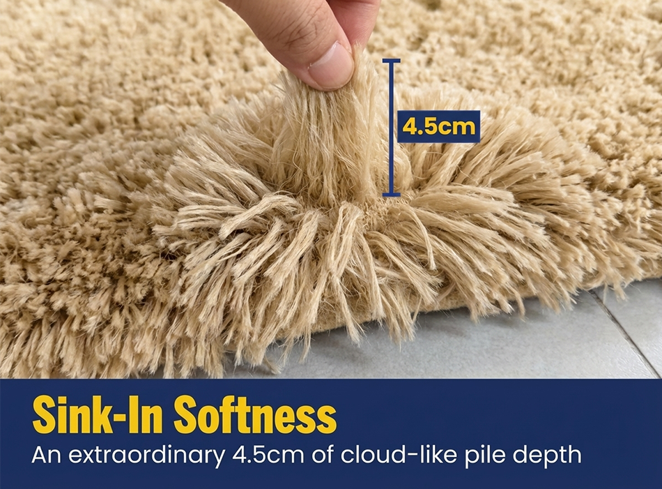 Muddymats® Fluffy Bathroom Rug, Soft Absorbent Microfiber Bath Mat, Non Slip, Quick Dry, Machine Washable for Bathroom Floor, Tub, Shower, Toilet and Sink