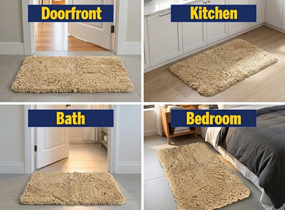 Muddymats® Fluffy Bathroom Rug, Soft Absorbent Microfiber Bath Mat, Non Slip, Quick Dry, Machine Washable for Bathroom Floor, Tub, Shower, Toilet and Sink
