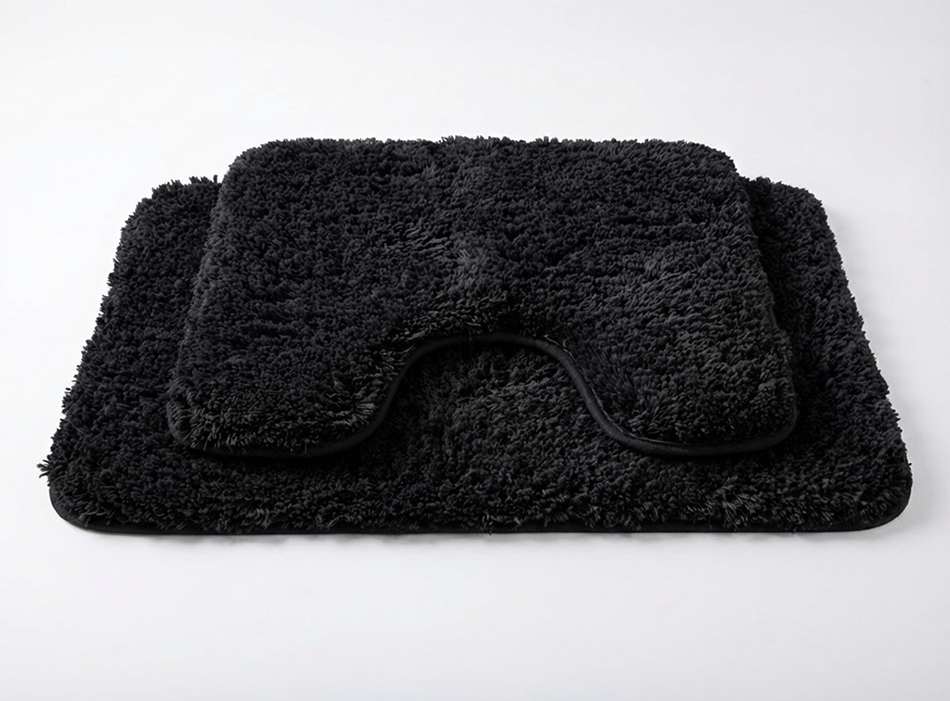 Muddymats® Fluffy Bathroom Rugs 2 Piece Set, Soft Absorbent Microfiber Bath Mats, Non Slip, Quick Dry, Machine Washable for Floor, Tub, Shower & Toilet, 20"x30" + 20"x20" U-Shaped