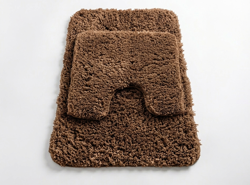 Muddymats® Fluffy Bathroom Rugs 2 Piece Set, Soft Absorbent Microfiber Bath Mats, Non Slip, Quick Dry, Machine Washable for Floor, Tub, Shower & Toilet, 20"x30" + 20"x20" U-Shaped