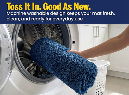Muddymats® Fluffy Bathroom Rug, Soft Absorbent Microfiber Bath Mat, Non Slip, Quick Dry, Machine Washable for Bathroom Floor, Tub, Shower, Toilet and Sink