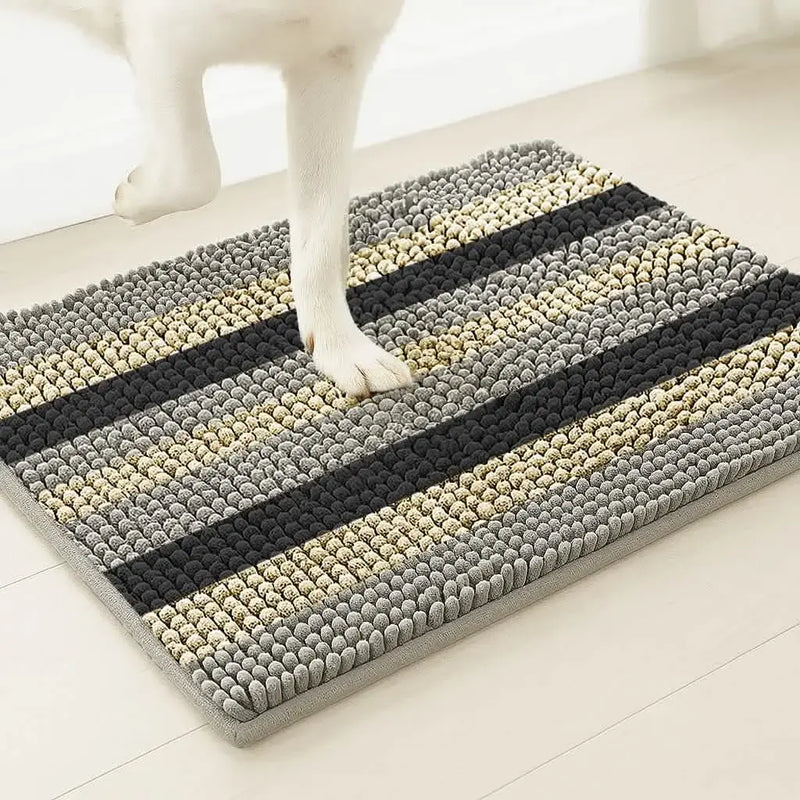Muddymats® Horizontal Loop Design Super Absorbent Chenille Dog Door Mat for Muddy Paws – Non-Slip, Machine Washable Indoor Entry Rug, Quick-Dry Pet Mat for Entryway